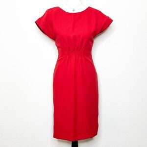 Antonio Melani Women's Red Sheath Dress with Cap Sleeves Size 0